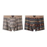 [Винтаж Этнический Стиль] Светлый Абрикос С принтом - Черный Узор (2 упаковки)