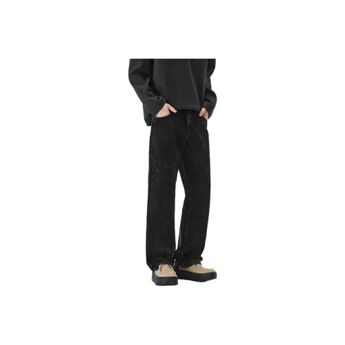 CHAORENBANG Выстиранные Черные Мужские Джинсы