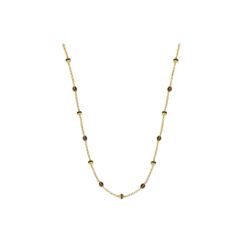 Retro Chic Brass Gold Plated Инкрустированная Цветная Глазурь Shield Длинная Цепь Унисекс