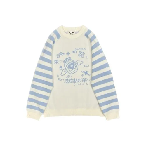 MDEHT Синий с Белым Lettering Женский Трикотаж