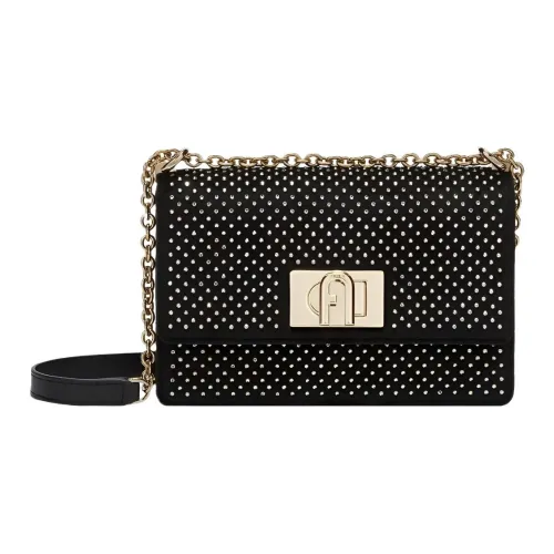 Furla 1927 Collection Велюр Сумка через плечо Мини Женская Черная