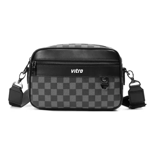 VITRO Полиэстер с ПУ (полиуретан) Сумка через плечо Стандартная Унисекс Клетчатый Цвет Ткань Белый