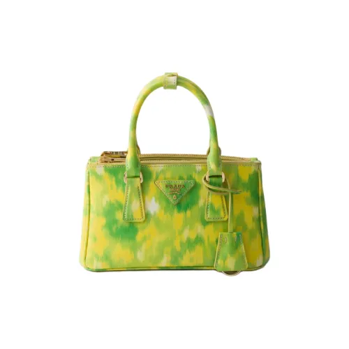 PRADA Galleria Телячья кожа Одно плечо Сумка Мини Женская Желтая и Зеленая