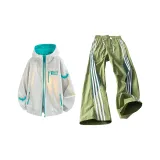 Комплект (Серый зеленый топ + Серые штаны)