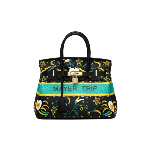 MAYER TRIP Биркин Сумка из коровьей кожи большая женская с цветочным дизайном Bishan