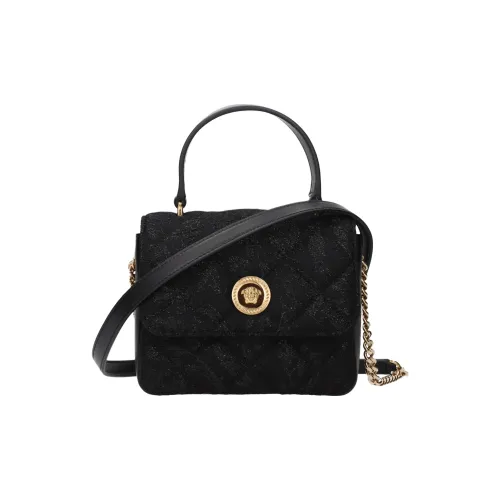 VERSACE Ткань Сумка Мини Женская Черная
