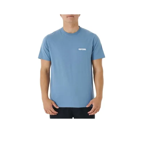 RIP CURL Серый Синий Мужская Футболка