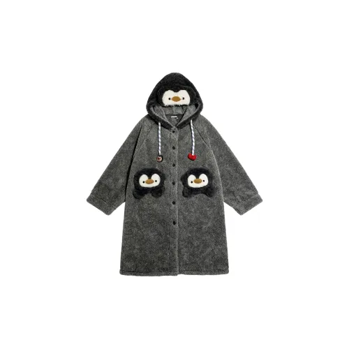 QIAOYUN Серый Женские Банные халаты