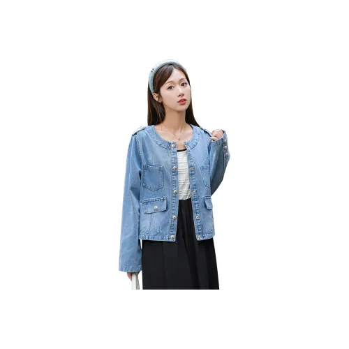 LANGQING Синий Бесплатная доставка с бренд наклейкой Женские джинсовые куртки