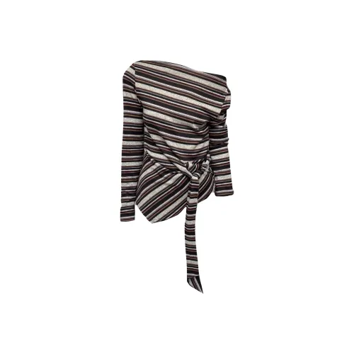 Aghr Полосатый Топ Женские T-рубашки