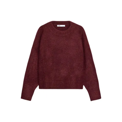 ZARA Женские свитеры бордового и красного цвета