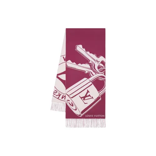 LOUIS VUITTON Шерстяные вязаные шарфы Женские Бордовый