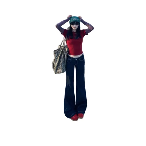 PAZZO Красный Wa Темно-синий. Принадлежит к Теплому Wa Прохладному COLORS Женские Джинсы