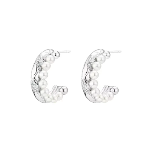 TEICE Серьги-гвоздики из меди с покрытием из белого золота унисекс