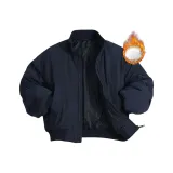 Темно-синий пуховый пиджак с утепленной термической подкладкой