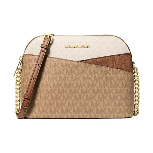 MICHAEL KORS Jet Set Travel Покрытый холст Сумка через плечо Сумка на плечо Средняя Женская CAMEL