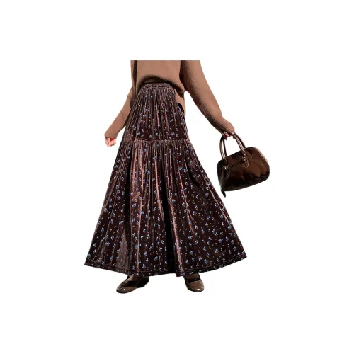 Wbwq Кофе Женские Повседневные Длинные Юбки