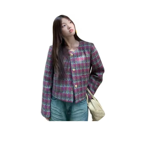 MDEHT Бургунди Женское Короткое Пальто