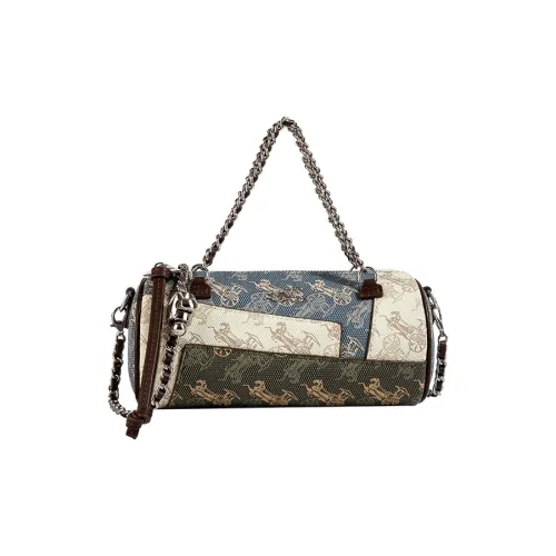 Jacoponnus Корова Кожа Цилиндрическая Сумка Сумка Стандартная Женская Трехцветная Многоцветная