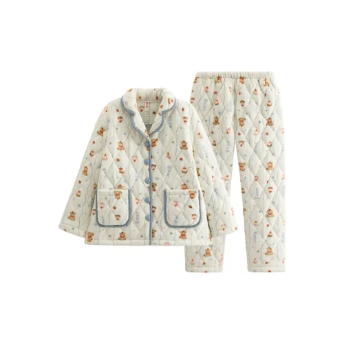 FENTENG FJ26950177 Экрю Женские Пижамные Комплекты