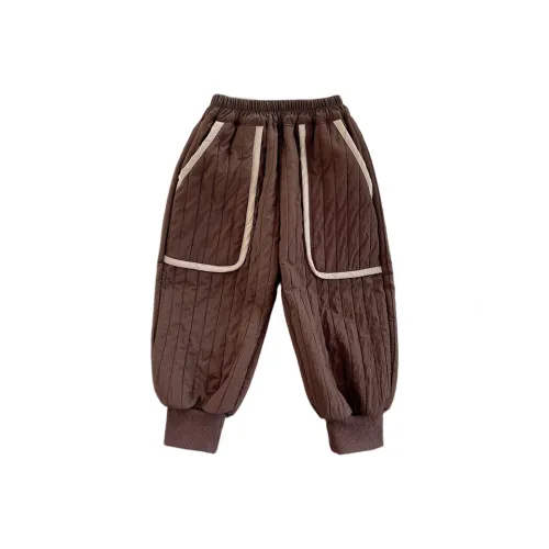 RHOBESAM Mingbao Модный Kids Утолщенная Версия Большой карман Утепленные штаны Кофе Kids Тренировочные штаны