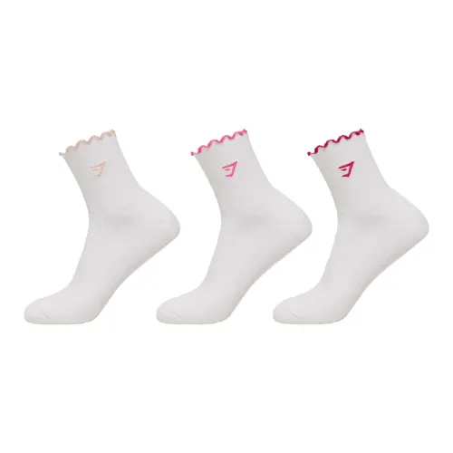 GYMSHARK Midi Frill Носки 3 упаковки Высокие носки Женские 3 упаковки
