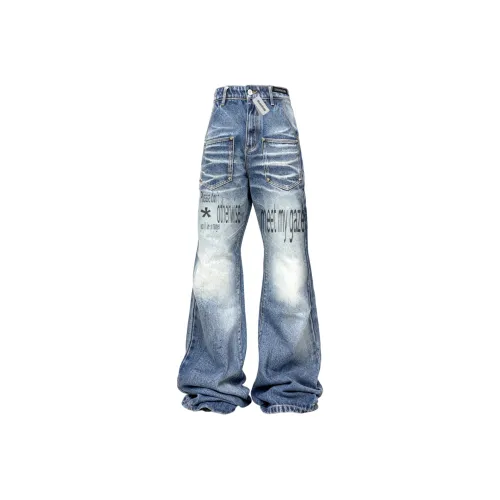 DOGANSON Синий [Нет Этикетки Версия] Унисекс Джинсы