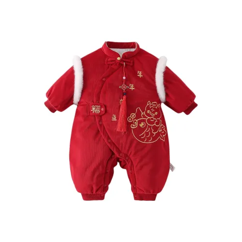 XiaoJinBu Красный Малыш Комбинезоны Ползунки