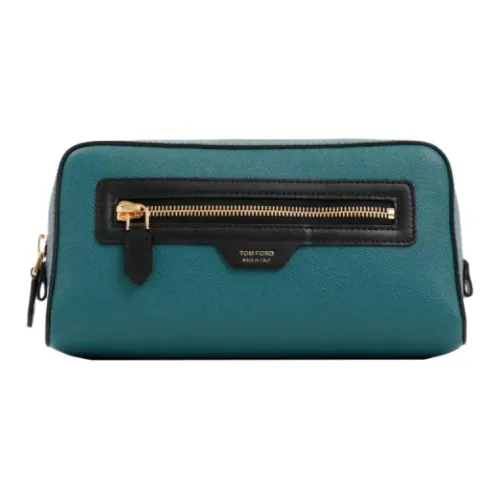 TOM FORD Кожаный клатч из телячьей кожи женский синий