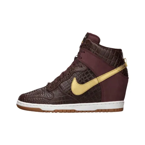 Nike Dunk Sky High Топ Скейтборд Кроссовки Женские Коричневый