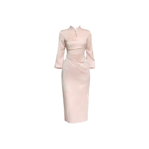 Aghr Длинное платье с длинными рукавами женское