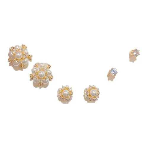 BONAS Pearl Copper Stud Earrings Women's