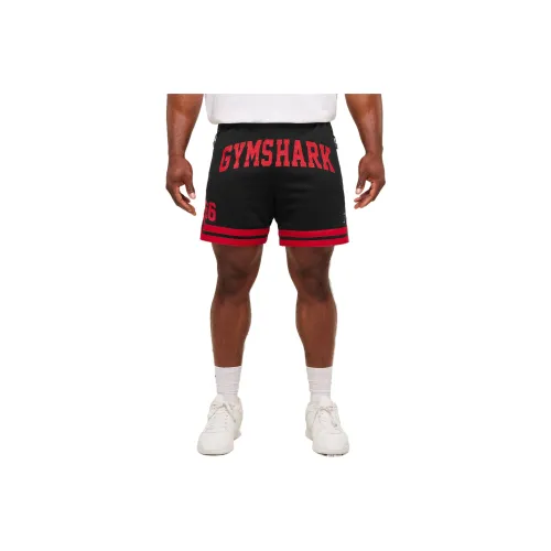 GYMSHARK Черные Укороченные Красные Мужские Повседневные Шорты