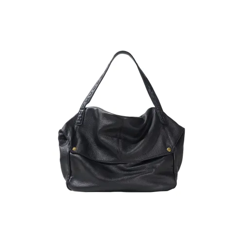 KoniKoni Сумка через плечо из коровьей кожи стандартная мужская черная кофейная