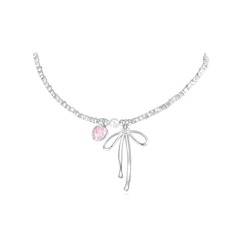 Disney Медный покрытие из белого золота ожерелья женские серебряный розовый