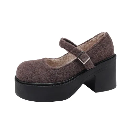 Wuji Грубый каблук Мэри Джейн Женские туфли