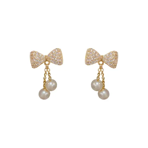 BONAS Циркон Искусственная жемчужина Серьги-гвоздики Женские