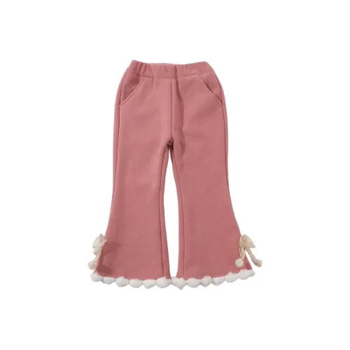 RHOBESAM Orange Niu 8860 FLUFFY Флис Линейные Расклешенные Штаны Pink Kids Тренировочные Штаны