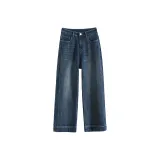 Винтажные синие брюки до щиколотки