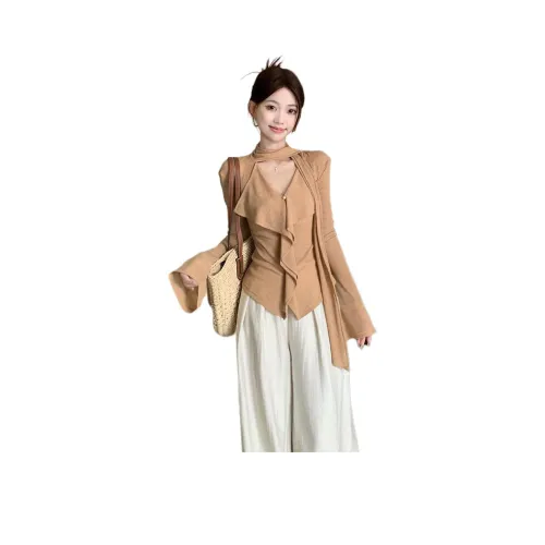 XIANGTIANE Хаки Женские T-рубашки