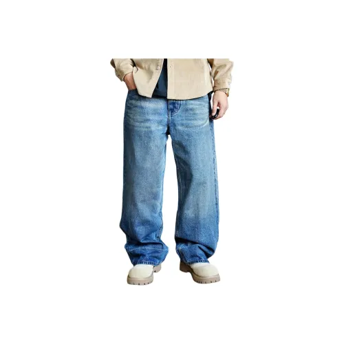 ZHANDASHUAI Грязно-синие унисекс джинсы