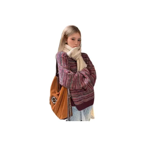 MDEHT Виноградный Красно-коричневый Женский Трикотаж