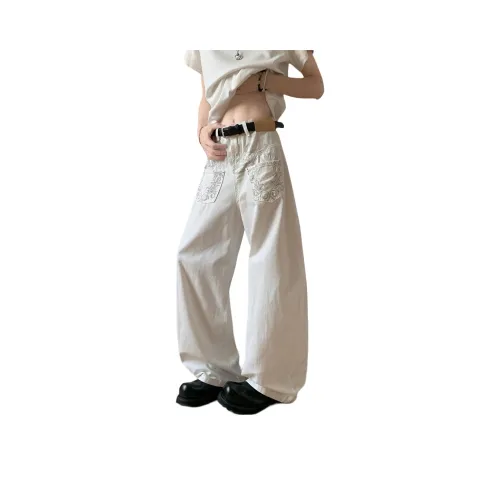 PISYPOX Белый Унисекс Джинсы