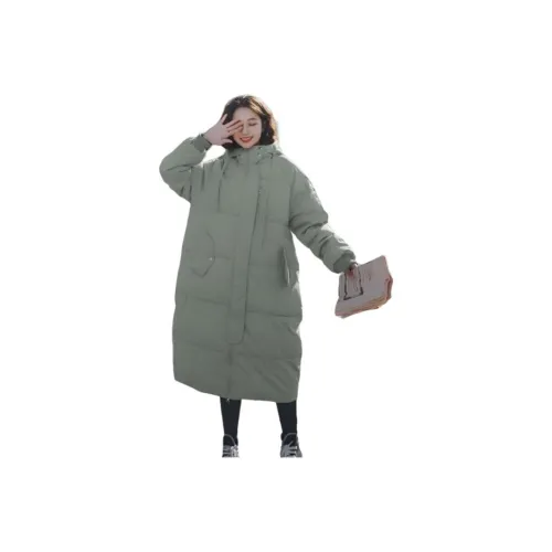 GUOZHEN Горохово-зеленый Женские пуховики