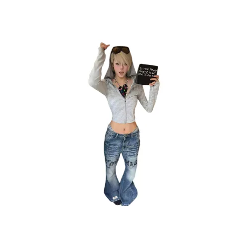 XUBAIHUO Blue Unisex Jeans XUBAIHUO Синий Унисекс Джинсы