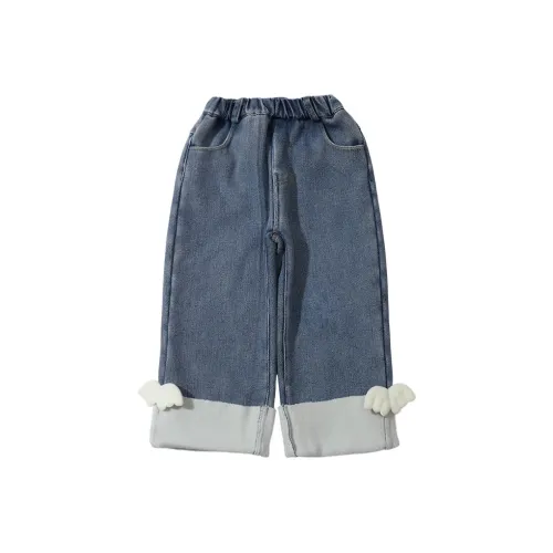 RHOBESAM Mingbao Модный Kids Флис С подкладкой Wings Джинсы Цвет изображения Kids Джинсы