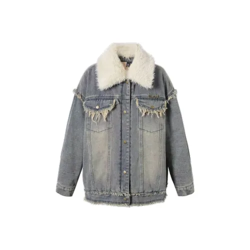TSKIU Джинсовый синий Женская Джинсовая Куртка