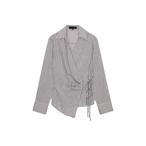 ZARA Зебра с принтом серые женские рубашки