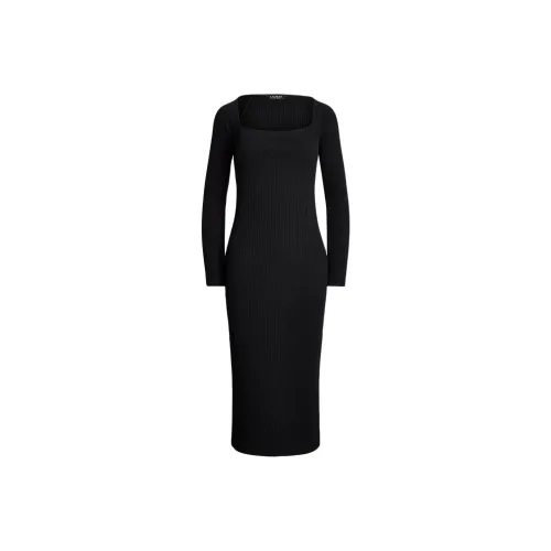 LAUREN RALPH LAUREN Длинное платье с длинными рукавами женское