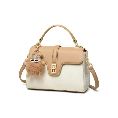 MILLIE'S Коровья кожа Сумка через плечо Стандартная Женская Бежевая Карта